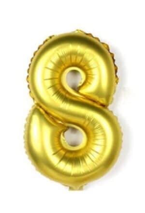 GLOBO GIGANTE NUMERO Nº 8 COLOR ORO (1M) APTO PARA HELIO