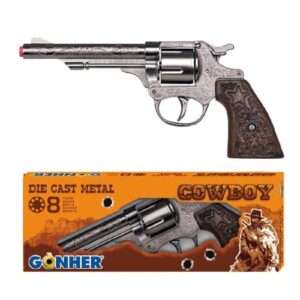 REVOLVER COW-BOY 8 DISP METALIZADO - GONHER (de juguete)