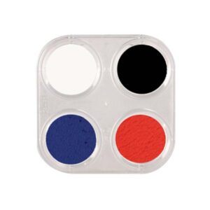 PALETA 4 COLORES GRIMAS - BLANCO NEGRO ROJO AZUL