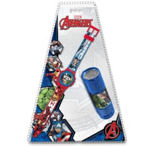 SET RELOJ + LINTERNA AVENGERS
