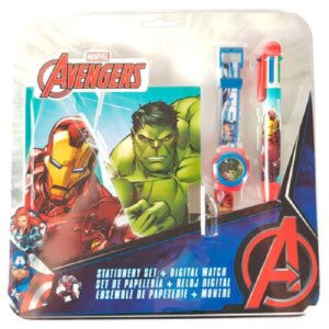 SET RELOJ DIGITAL + BOLIGRAFO 6C + DIARIO AVENGERS