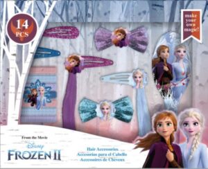 SET 14 ACCESORIOS P/PELO CON CEPILLO FROZEN 2