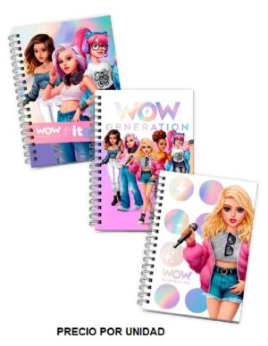 LIBRETA A5 TAPA DURA WOW GENERATION