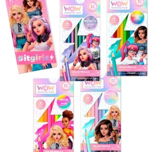 SET PAPELERÍA DE 48 LÁPICES/LIBRETA WOW GENERATION