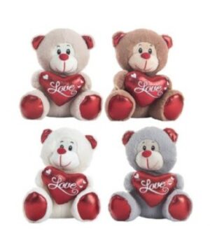 PELUCHE OSITO CORAZON 16 CM