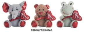 PELUCHE ANIMALITO CORAZON 16 CM