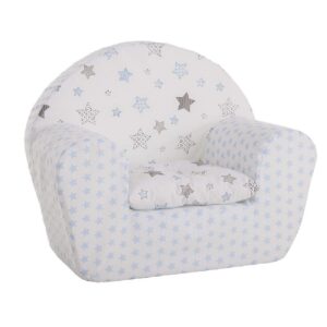 SILLON AZUL Y ESTRELLAS GRIS CON COJIN