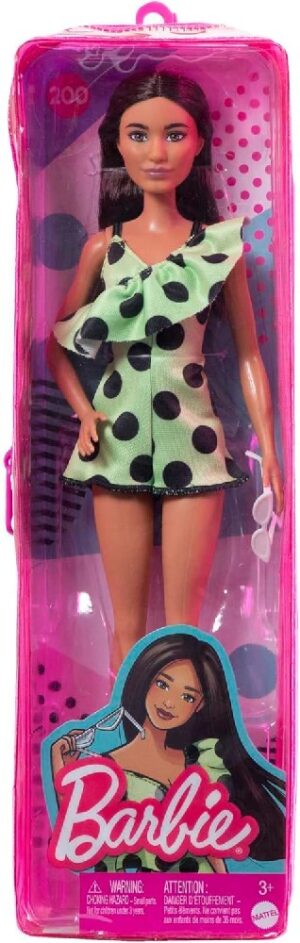 BARBIE FASHIONISTA VESTIDO ASIMÉTRICO MUÑECA MORENA