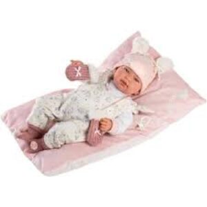 MUÑECA TINA RECIEN NACIDA LLORONA 44 CM COJIN