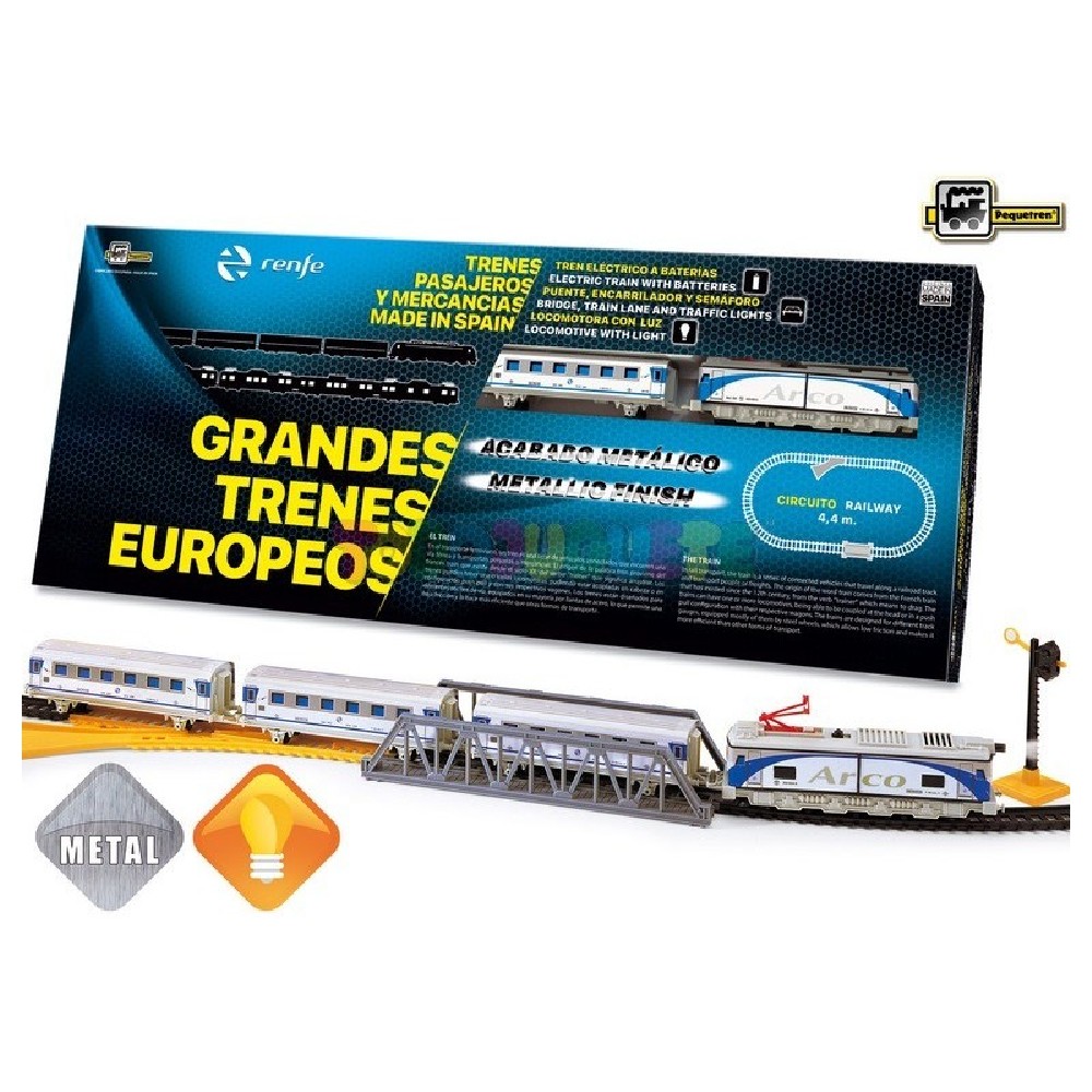 TREN VIAJEROS RENFE METALICO CON LUZ