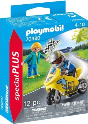 PLAYMOBIL CHICOS CON MOTO DE CARRERAS 70380
