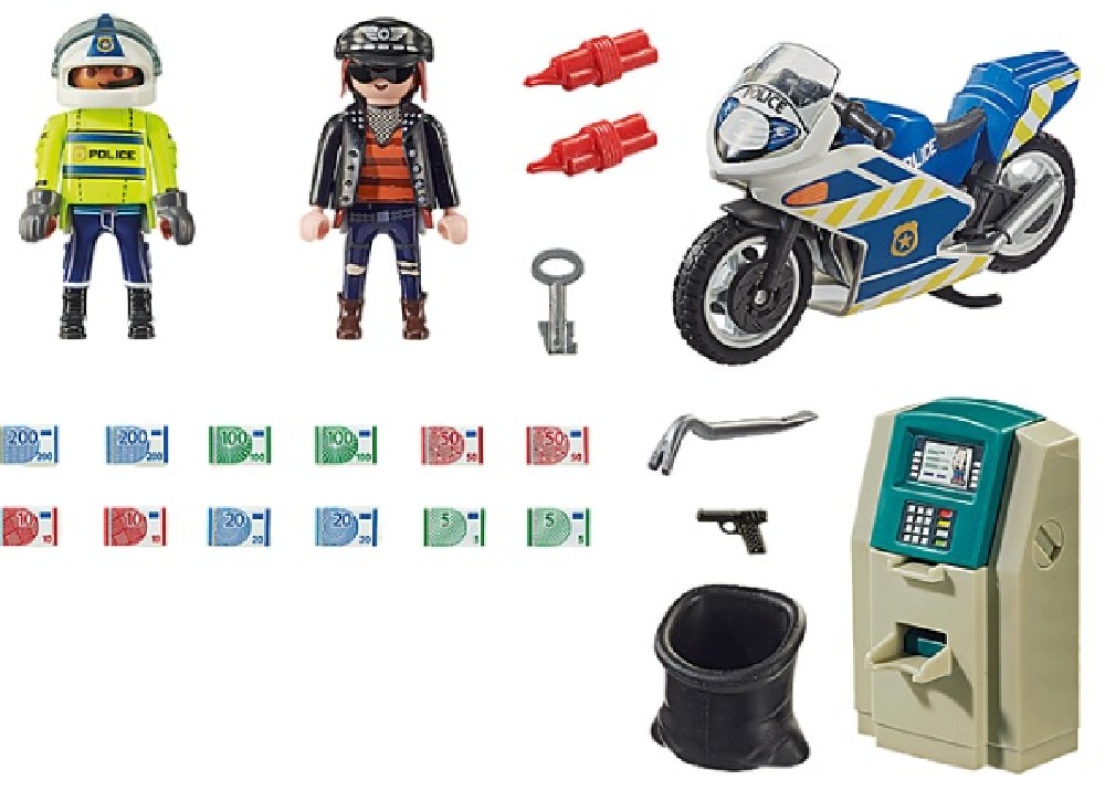 Moto de policía: persecución del ladrón de dinero. Playmobil 70572 - Imagen 4