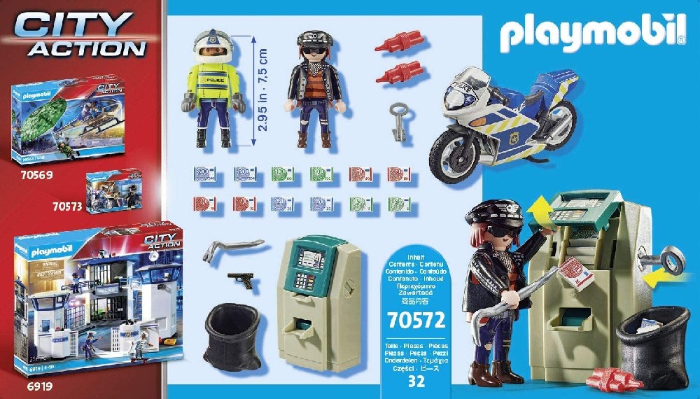 Moto de policía: persecución del ladrón de dinero. Playmobil 70572 - Imagen 5