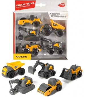 SET 5 VEHICULOS CONTRUCCION VOLVO 9 CM