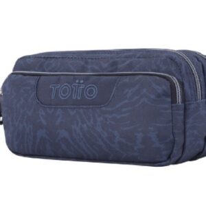 ESTUCHE ESCOLAR TRES COMPARTIMENTOS AZUL Y NEGRO