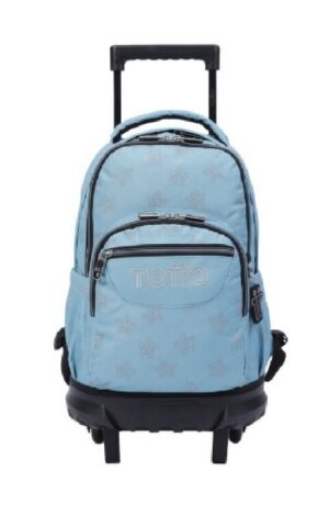 MOCHILA ESCOLAR PEQUEÑA RUEDAS AZUL Y ESTRELLAS