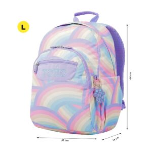 MOCHILA ESCOLAR ADAPTABLE A CARRO ARCOIRIS ACUARELES