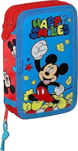 PLUMIER DOBLE PQÑO 28 PCS MICKEY MOUSE HAPPY