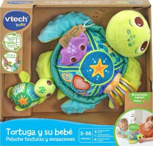 ECO TORTUGA Y SU BEBE PELUCHE TEXTURAS Y SENSACION