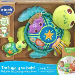 ECO TORTUGA Y SU BEBE PELUCHE TEXTURAS Y SENSACION