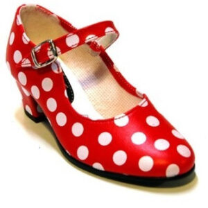 ZAPATO ROJO LUNAR BLANCO Nº27