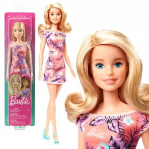 BARBIE RUBIA VESTIDO DE FLORES ROSA - MATTEL