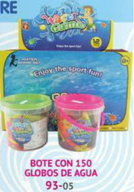BOTE CON 150 GLOBOS DE AGUA