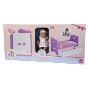 CAMA C/CAJON Y ARMARIO MADERA C/MUÑECO 28CM