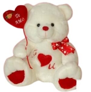 OSO CON LAZO Y CORAZON TE AMO 30CM