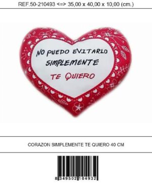 CORAZON SIMPLEMENTE TE QUIERO 40 CM