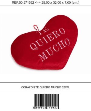 CORAZON TE QUIERO MUCHO/TE AMO 32CM.