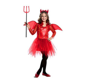 DISFRAZ DE DIABLILLA ROJA CON ALAS 5-6 AÑOS