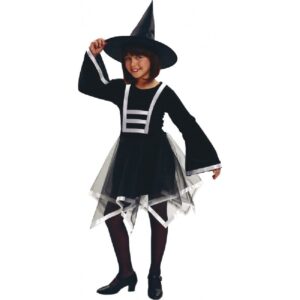 DISFRAZ BRUJA LAZO BLANCO 1-2 AÑOS
