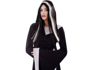 PELUCA DE BRUJA NEGRA Y BLANCA MUJER