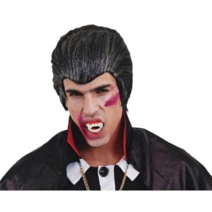 PELUCA DE VAMPIRO BLANCO Y GRIS