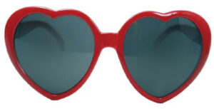 GAFAS FORMA CORAZON ROJAS
