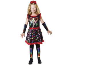DISFRAZ ESQUELETO COLORINES 7-9 AÑOS NIÑA
