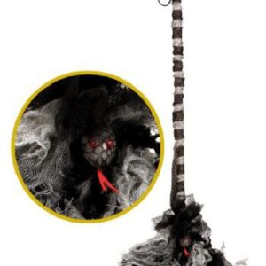 ESCOBA BRUJA ESPELUZNANTE CON LUZ, 93CM