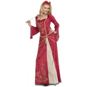 DISFRAZ MEDIEVAL REINA ROJA ML MUJER