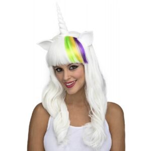 PELUCA LARGA BLANCA UNICORNIO