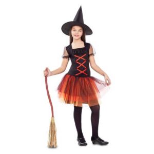 DISFRAZ BRUJA FANTASIA NARANJA 5-6 AÑOS