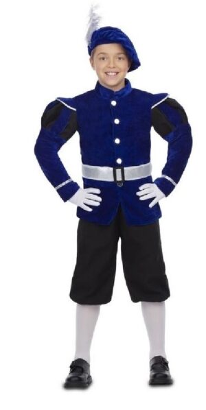 DISFRAZ PAJE REAL AZUL 7-9 AÑOS