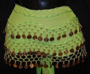 PAÑUELO DE MONEDAS - VERDE CLARO DANZA VIENTRE