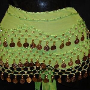 PAÑUELO DE MONEDAS - VERDE CLARO DANZA VIENTRE