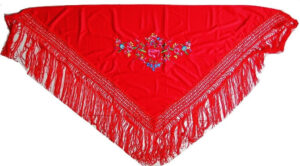 MANTON ROJO BORDADO PEQUEÑO