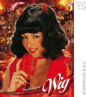 PELUCA DIABÓLICA CON CUERNOS CON PÚRPURINA