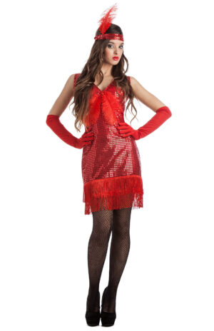 DISFRAZ ADULTO CHARLESTON ROJO T S