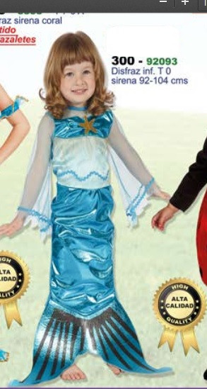 DISFRAZ SIRENA 2-4 AÑOS