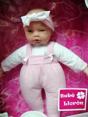 BEBE LLORON CON PETO ROSA 40CM