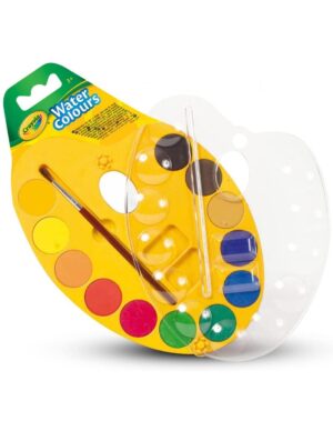 PALETA CON 12 ACUARELAS Y PINCEL CRAYOLA